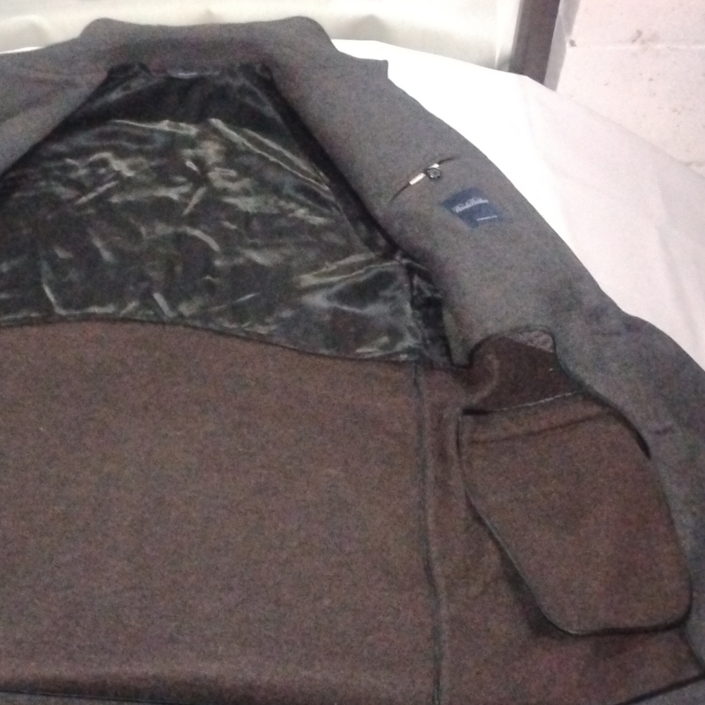 Brooks Brothers Vtg Wool Angora Topcoat 42R Charcoal Grey Overcoat Suit Jacket - Picture 13 of 16
